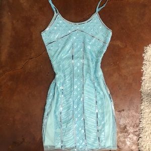 Blue beaded dress